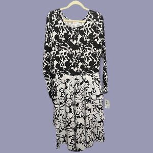 LuLaRoe Georgia Tiered Dress Black and White Size XL